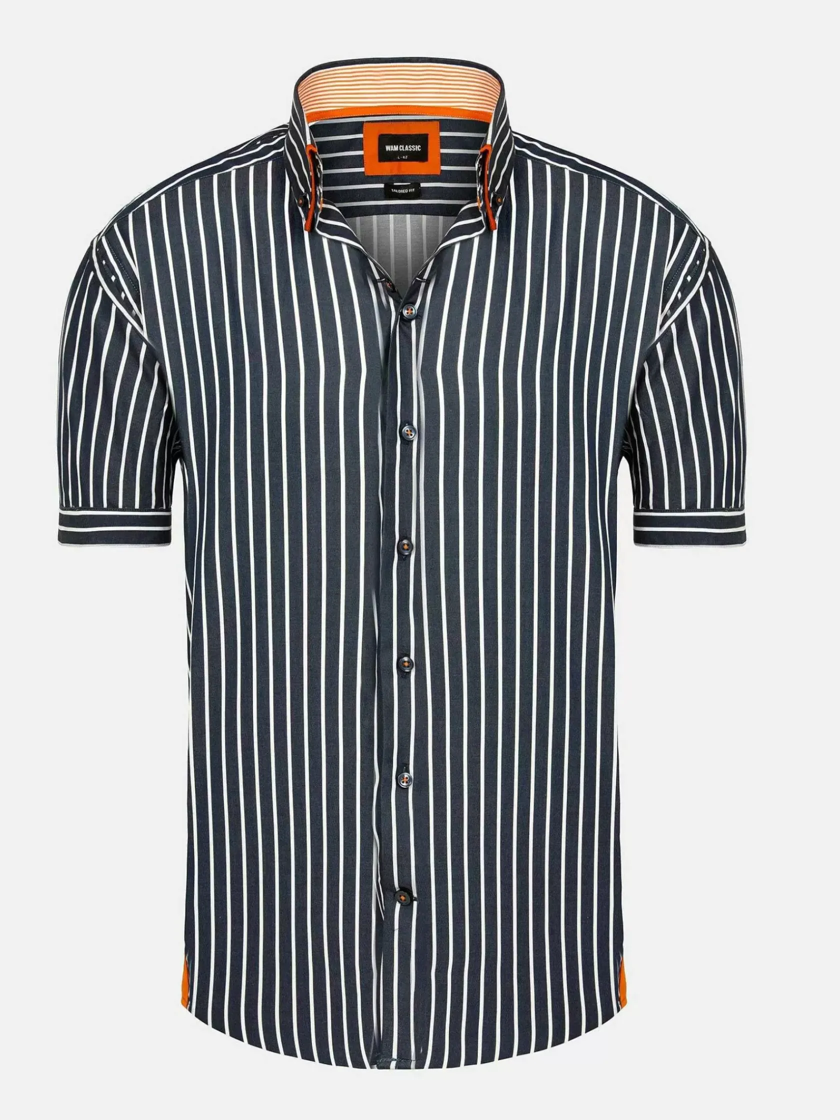 Wam Denim Overhemd Korte Mouwen|Aire Navy Overhemd Korte Mouw