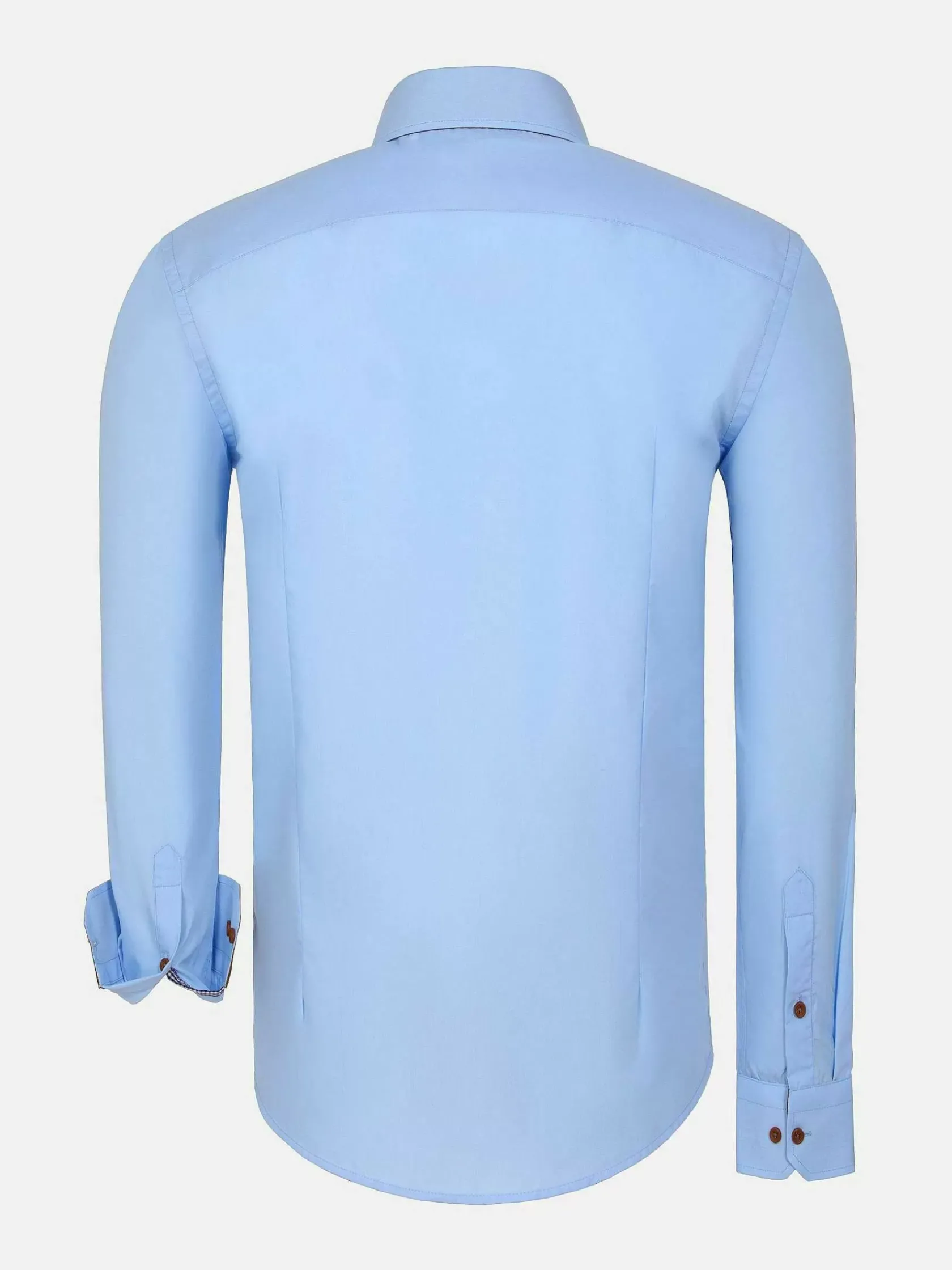 Wam Denim Overhemd Lange Mouwen|Ales Solid Structured Blue Overhemd Lange Mouw