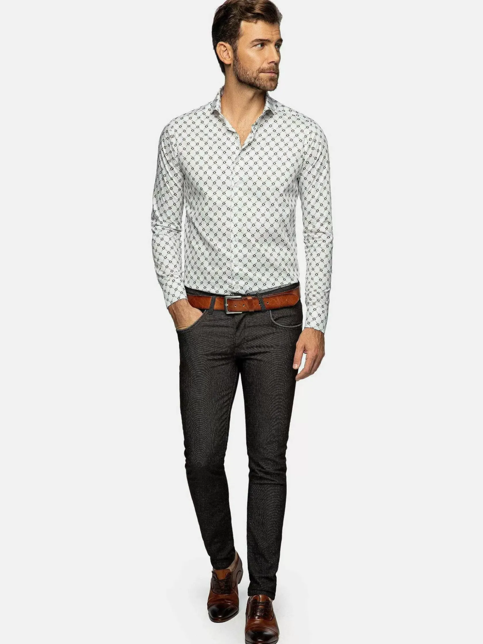Wam Denim Overhemd Lange Mouwen|Alicante White Floral Print Overhemd Lange Mouw