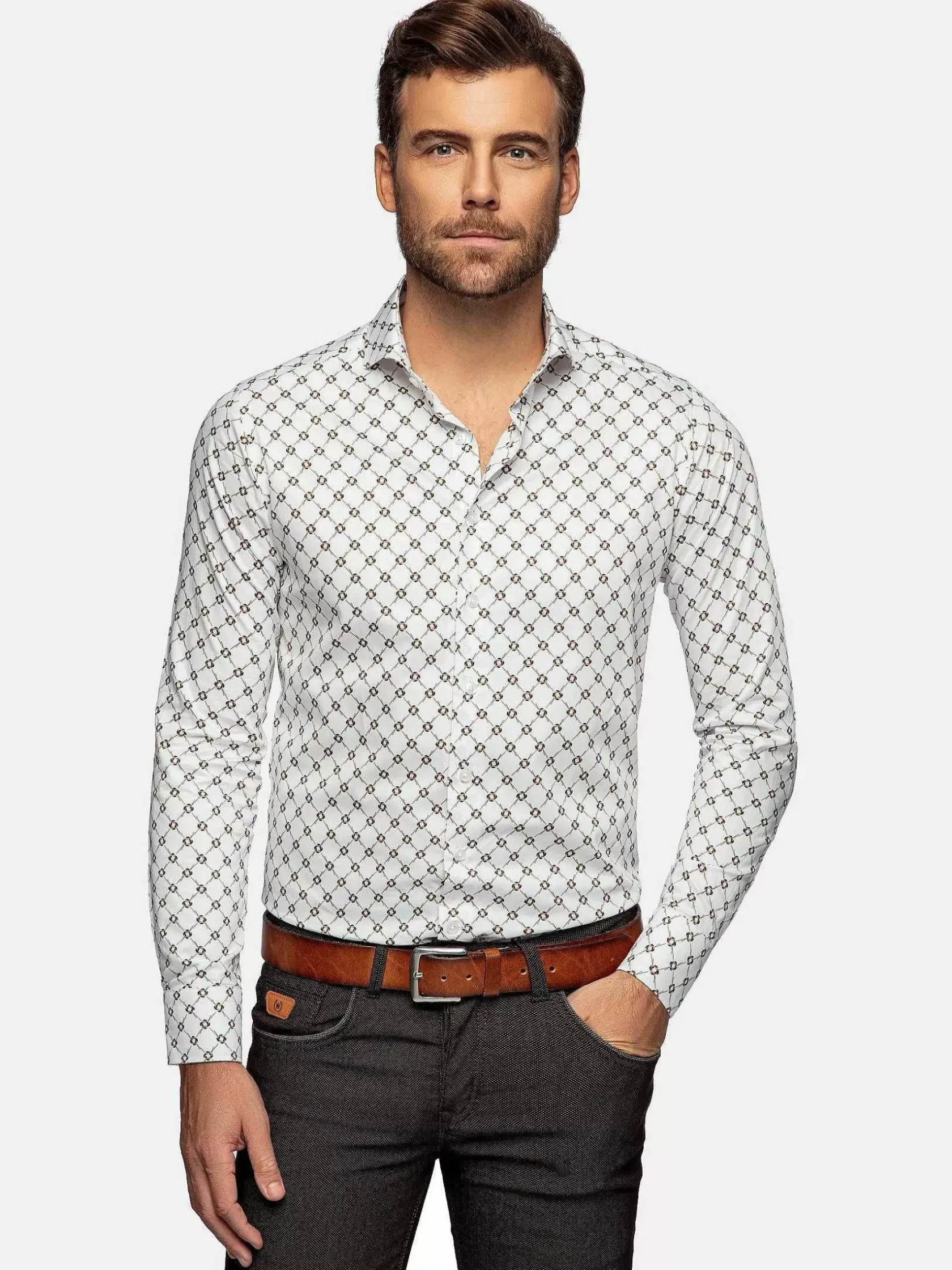 Wam Denim Overhemd Lange Mouwen|Alicante White Floral Print Overhemd Lange Mouw