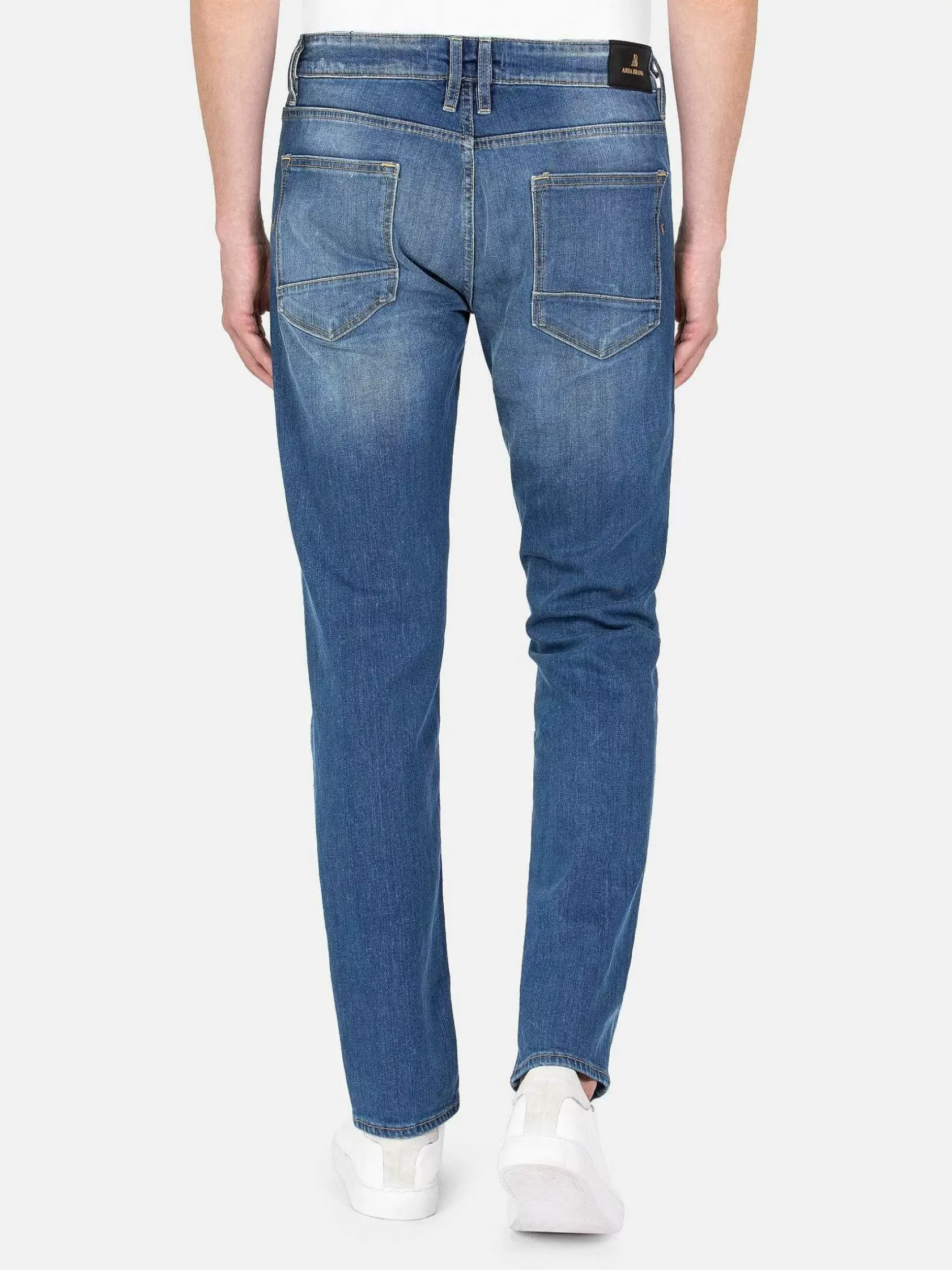 Wam Denim Jeans|Aluin Slim Fit Stone Wash Light Navy Jeans
