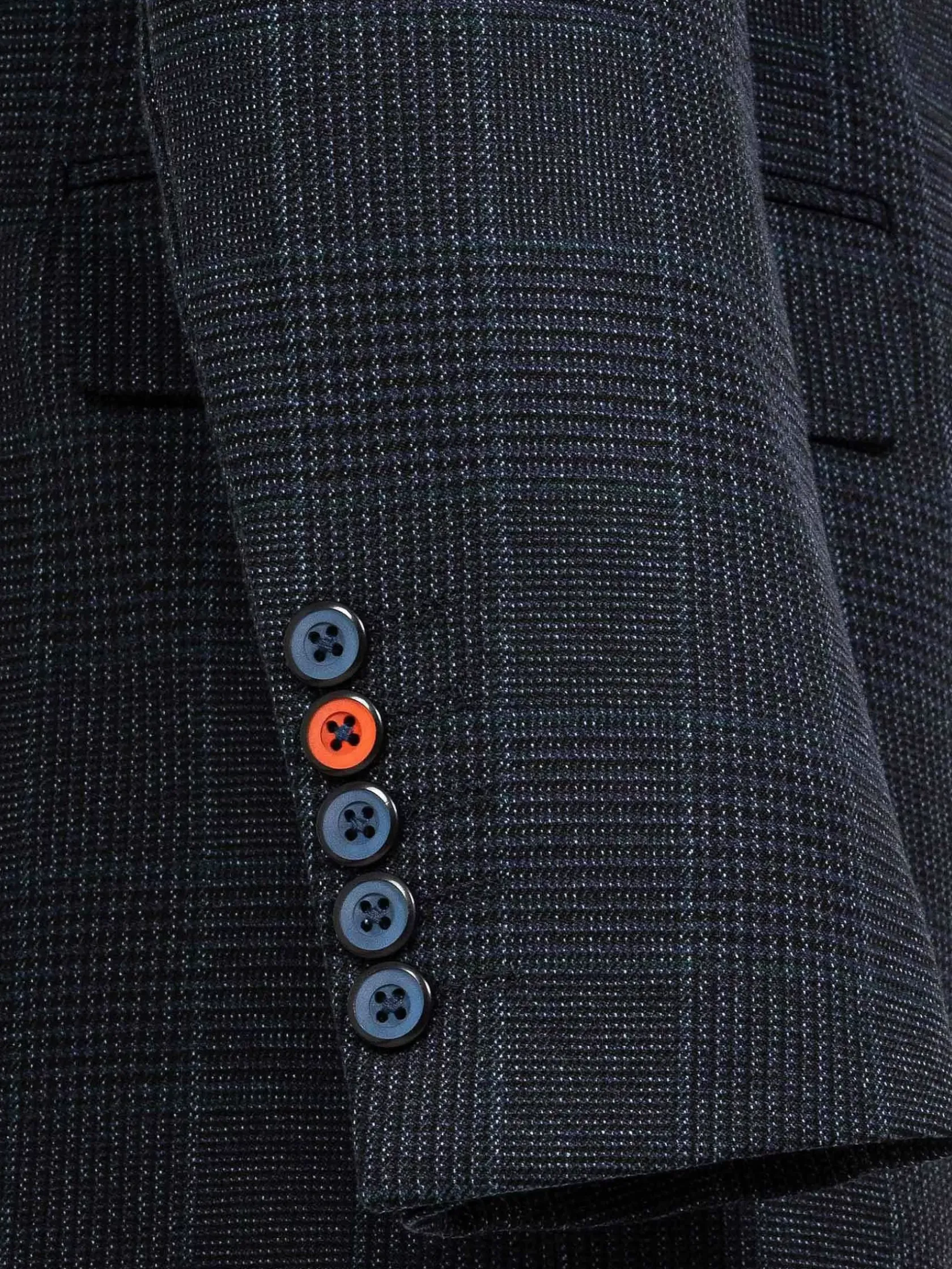 Wam Denim Colberts|Amalfi Glen Check Wide Lapel Navy Suit Colbert