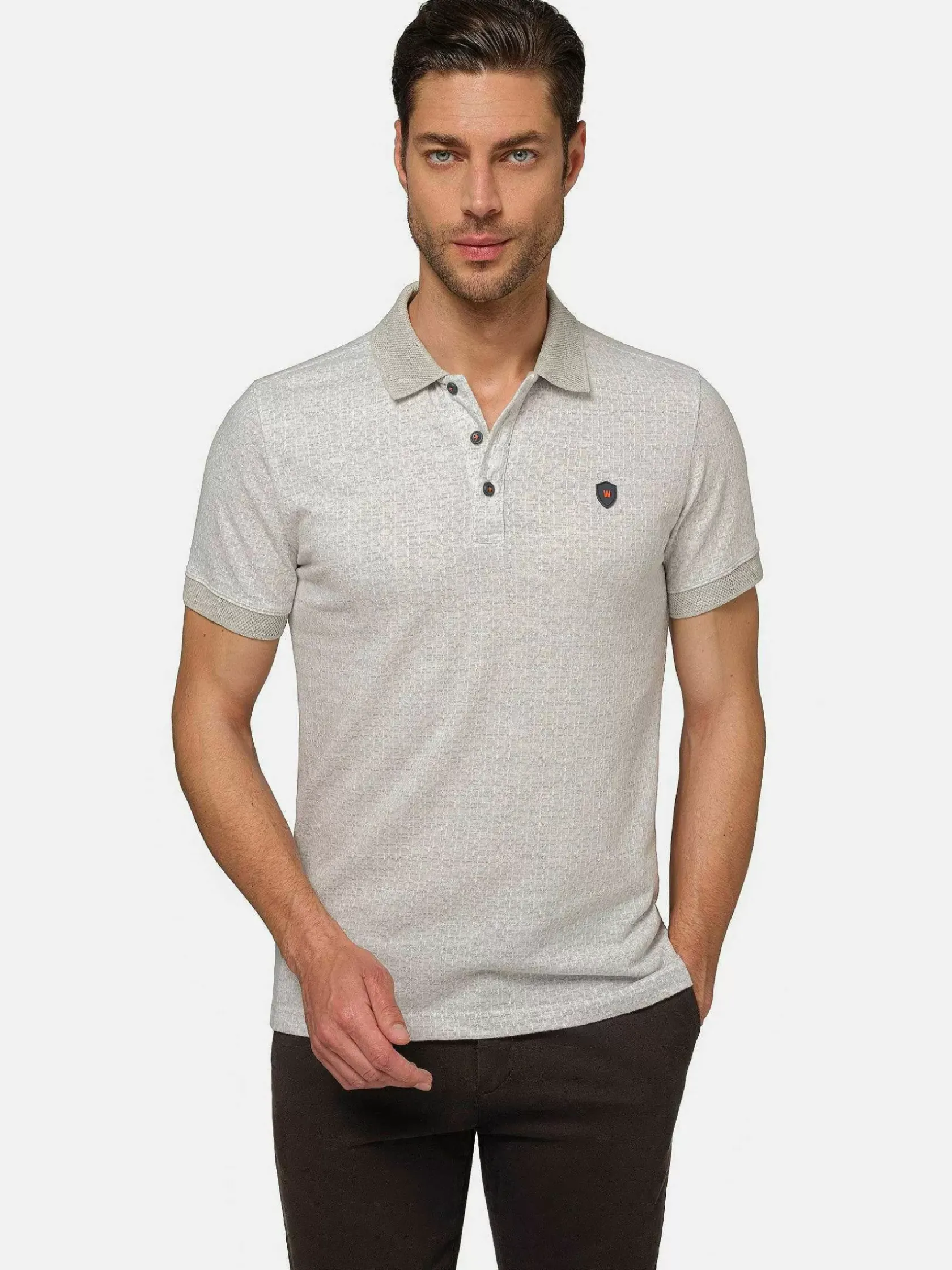 Wam Denim Polo'S|Aney Dynamic Texture Grey Polo
