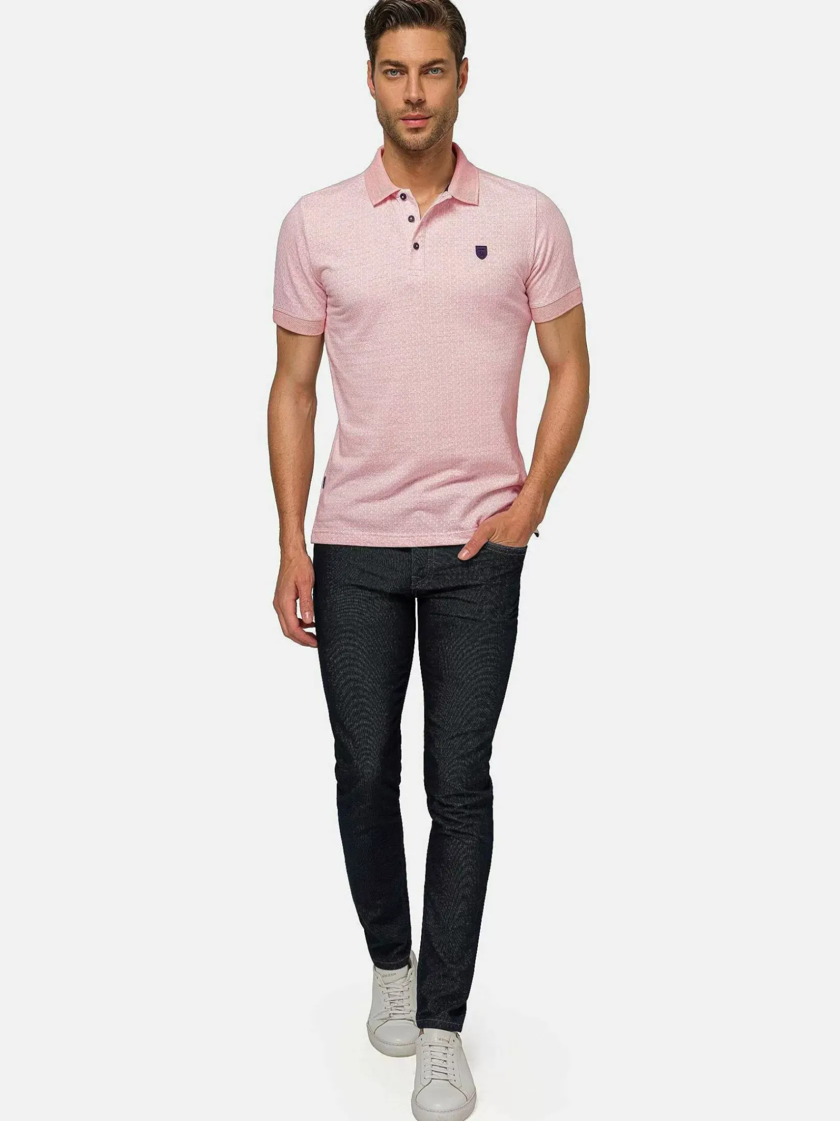Wam Denim Polo'S|Aney Dynamic Texture Pink Polo