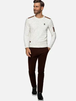 Wam Denim Sweaters|Anita Slim Fit Crew Neck Off-White Sweater