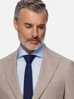 Wam Denim Colberts|Araya Peak Lapel Single Breast Beige Suit Blazer