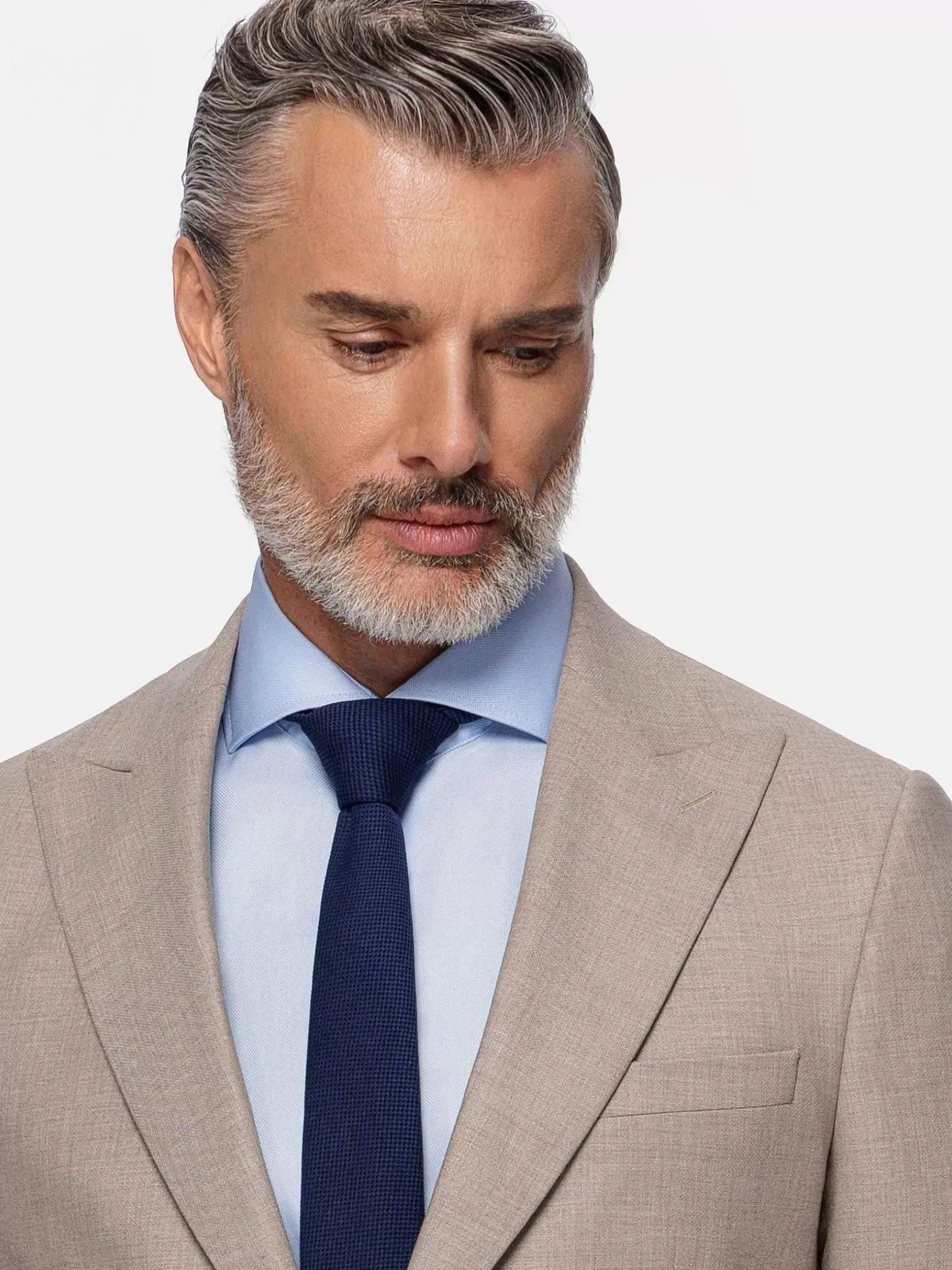 Wam Denim Colberts|Araya Peak Lapel Single Breast Beige Suit Blazer