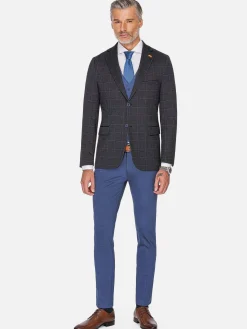Wam Denim Colberts|Archer Checkered Indigo Navy Colbert