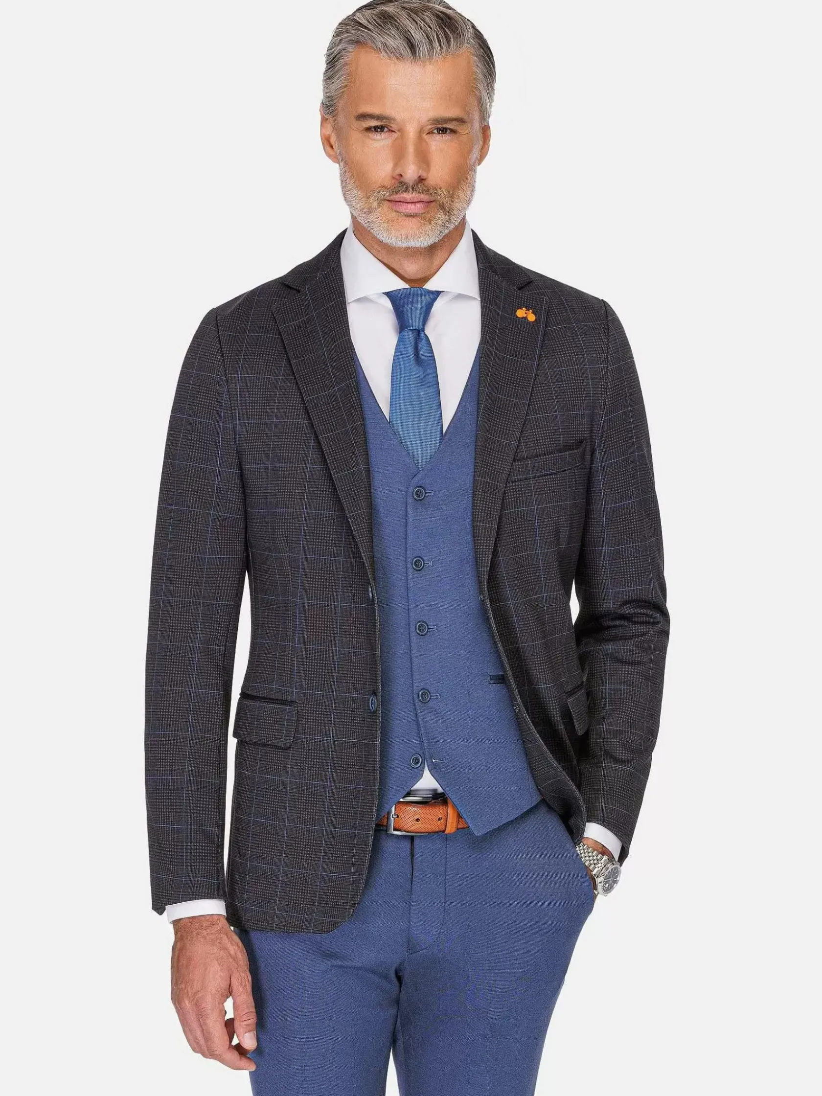 Wam Denim Colberts|Archer Checkered Indigo Navy Colbert
