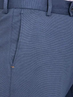 Wam Denim Pantalons|Archer Slim Fit Plain Indigo Navy Pantalon