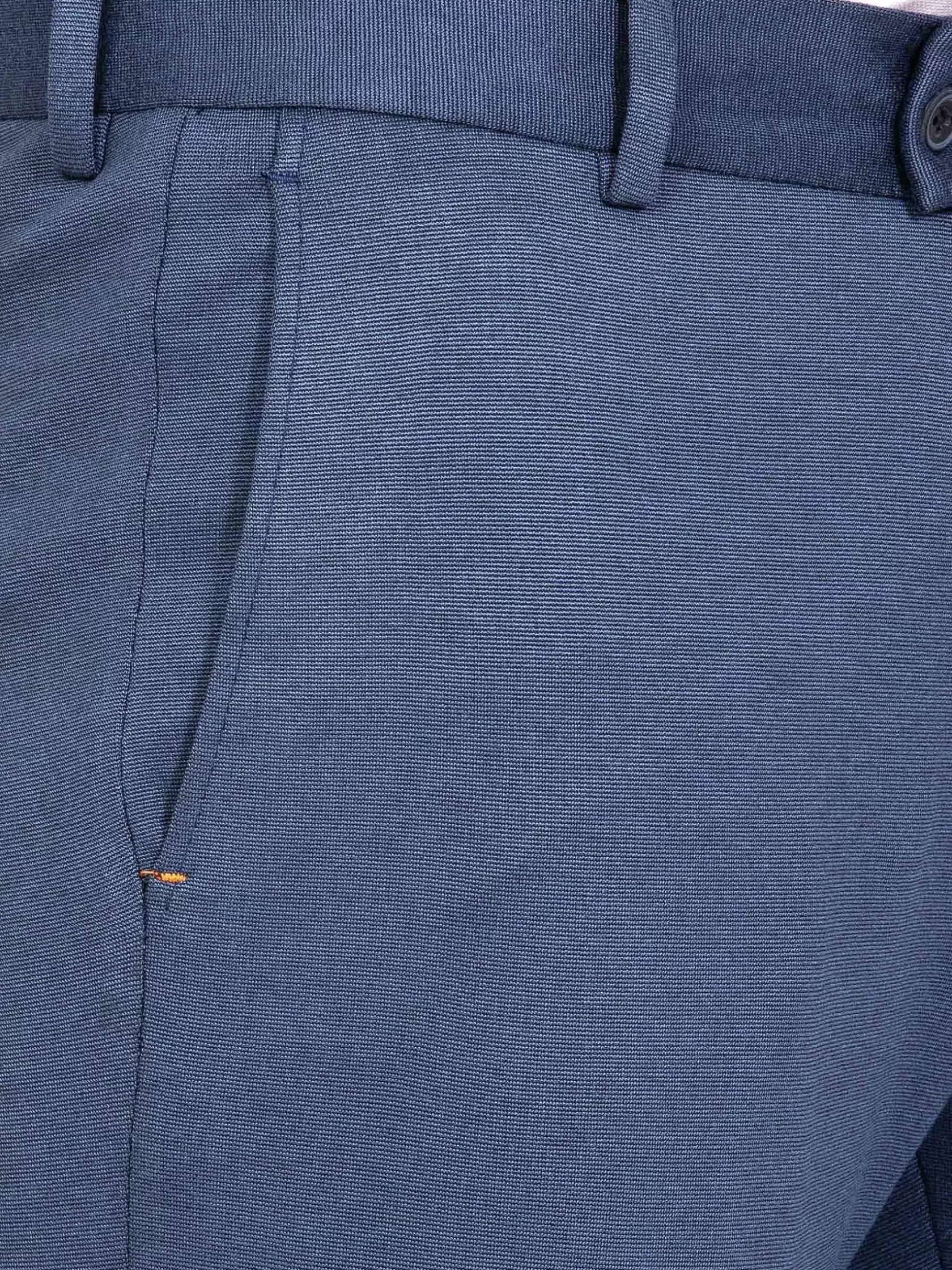 Wam Denim Pantalons|Archer Slim Fit Plain Indigo Navy Pantalon