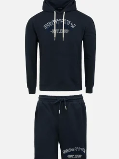 Wam Denim Sweaters|Arlo Stretched Navy Hoodie Shorts Set