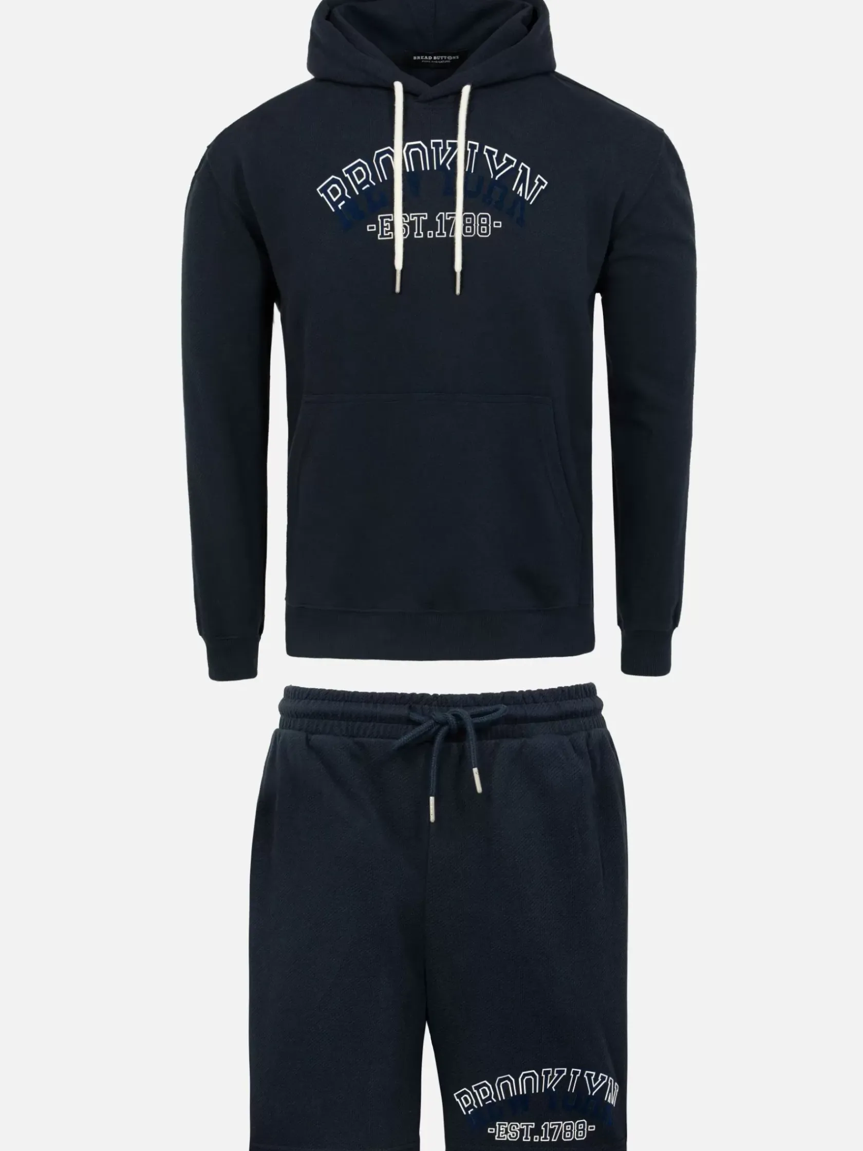 Wam Denim Sweaters|Arlo Stretched Navy Hoodie Shorts Set