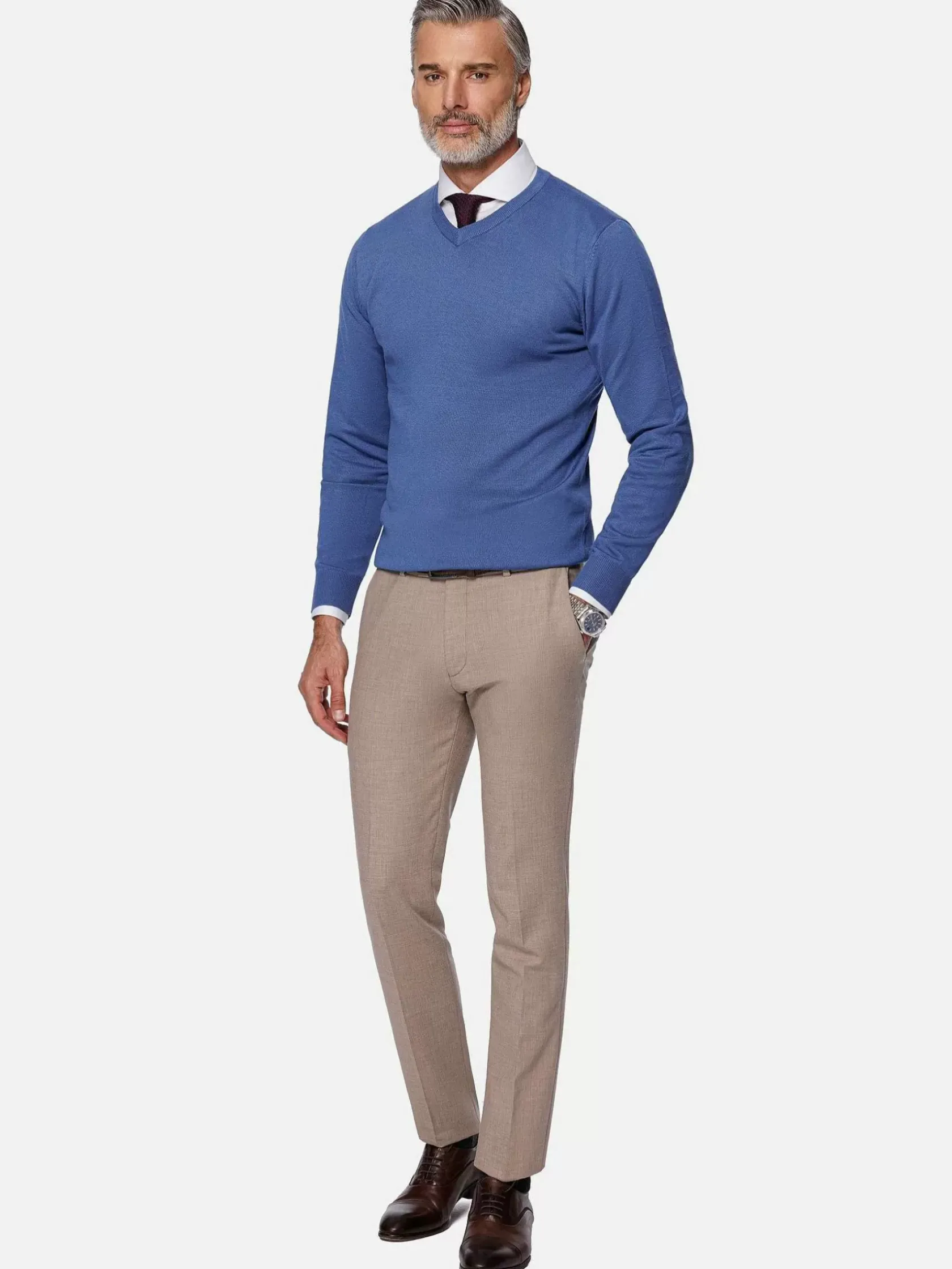 Wam Denim Sweaters|Athens V-Neck Royal Blue Sweater