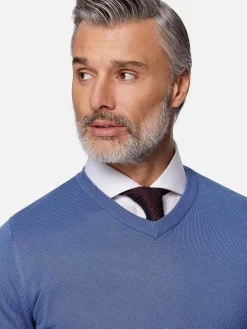 Wam Denim Sweaters|Athens V-Neck Royal Blue Sweater