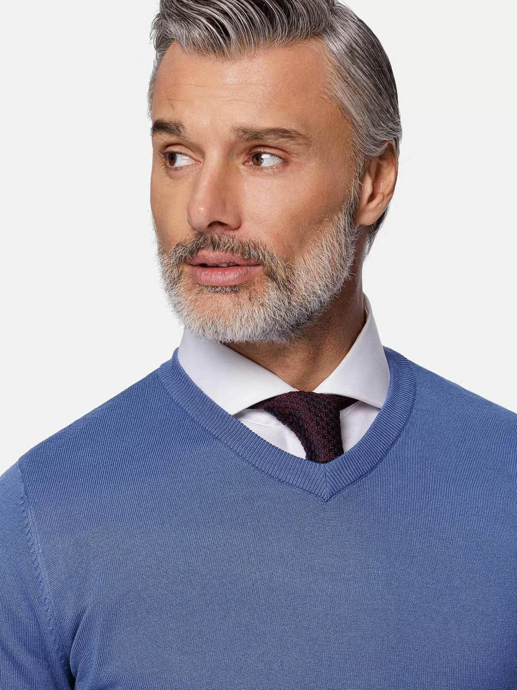 Wam Denim Sweaters|Athens V-Neck Royal Blue Sweater