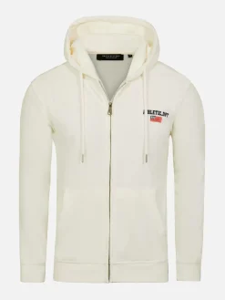 Wam Denim Sweaters|Avery Full Zipped White Hoodie Shorts Set