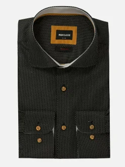 Wam Denim Overhemd Lange Mouwen|Bentley Regular Fit Black Overhemd