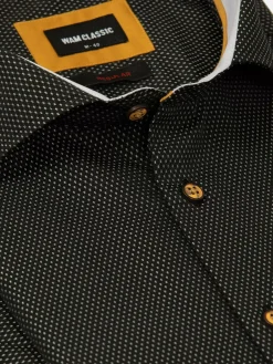 Wam Denim Overhemd Lange Mouwen|Bentley Regular Fit Black Overhemd