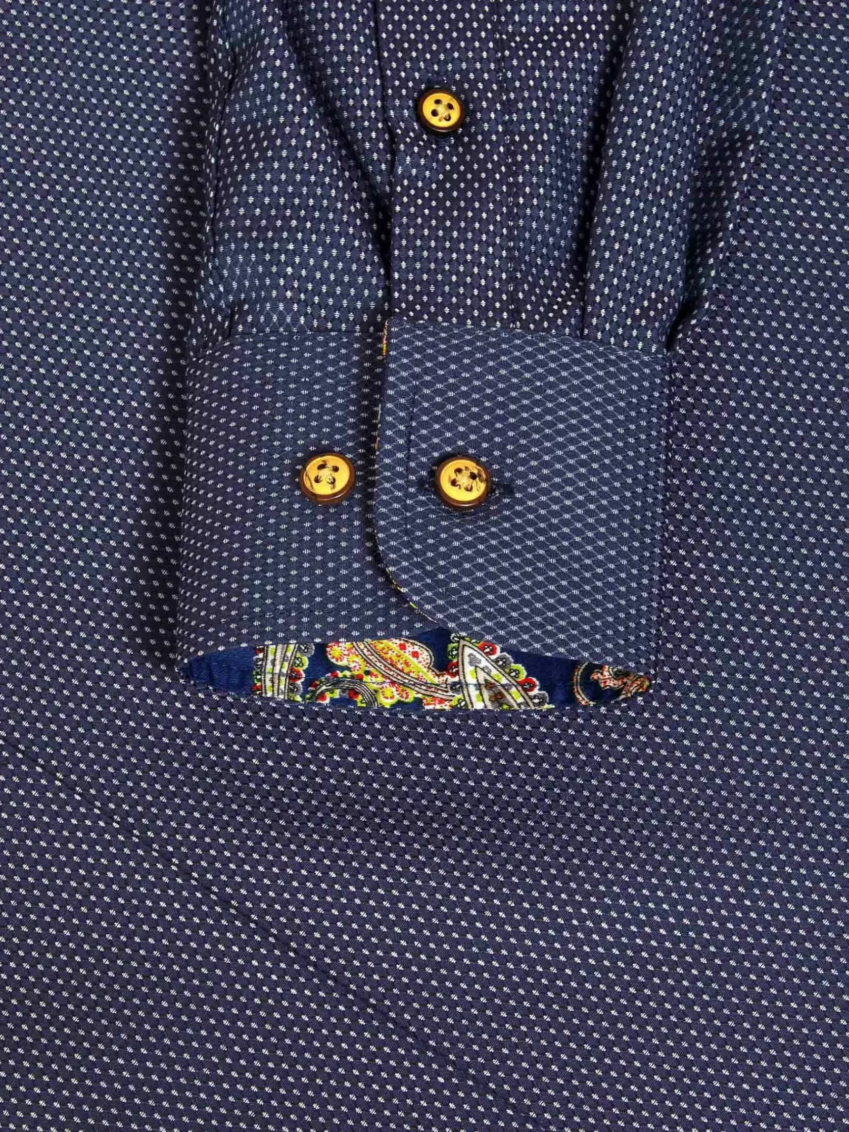 Wam Denim Overhemd Lange Mouwen|Bentley Regular Fit Navy Overhemd