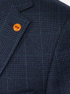 Wam Denim Colberts|Branco Micro Patterned Navy Blazer