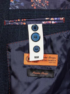 Wam Denim Colberts|Branco Micro Patterned Navy Blazer