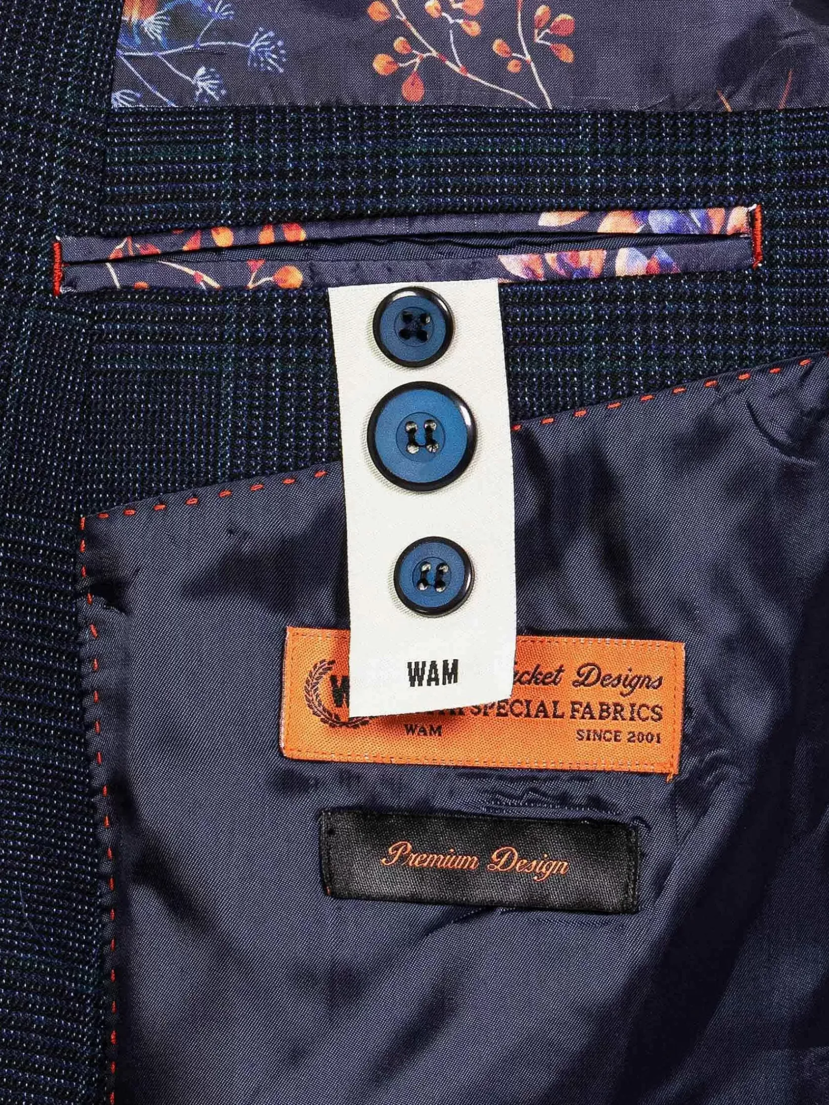 Wam Denim Colberts|Branco Micro Patterned Navy Blazer