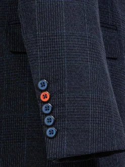 Wam Denim Colberts|Branco Micro Patterned Navy Blazer
