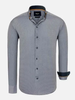 Wam Denim Overhemd Lange Mouwen|Braxton Regular Fit Grey Overhemd