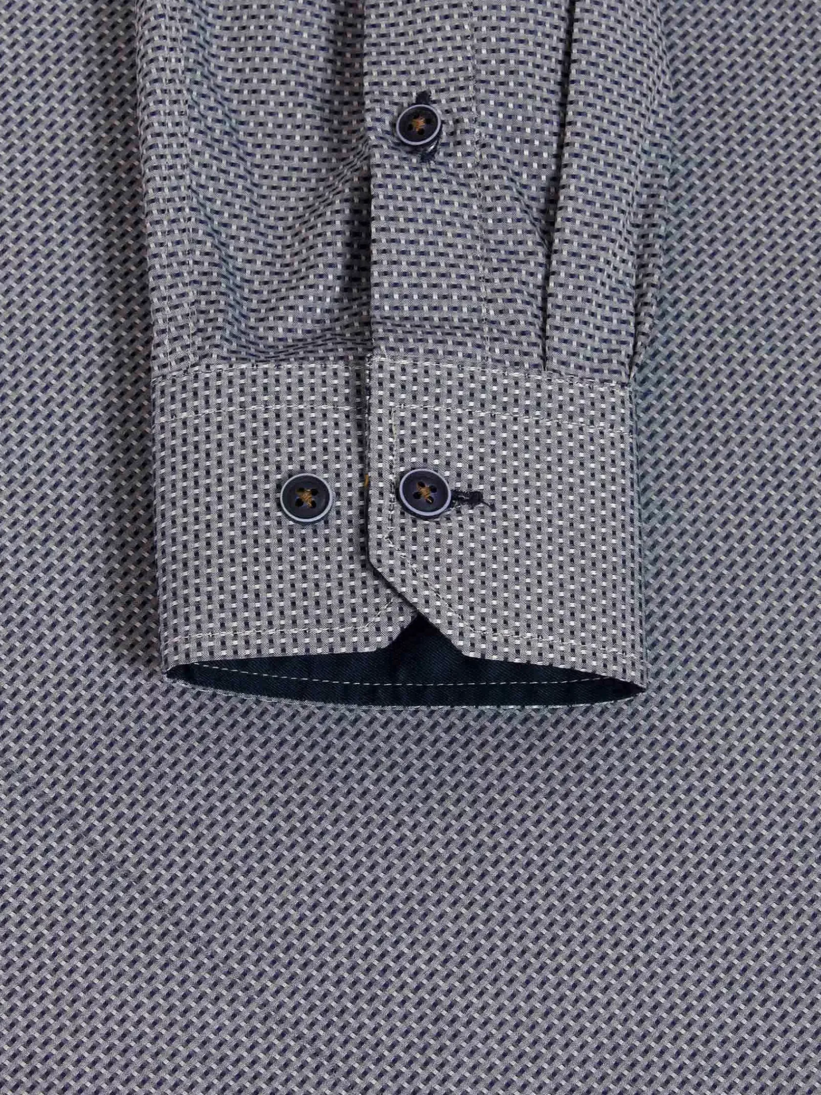 Wam Denim Overhemd Lange Mouwen|Braxton Regular Fit Grey Overhemd