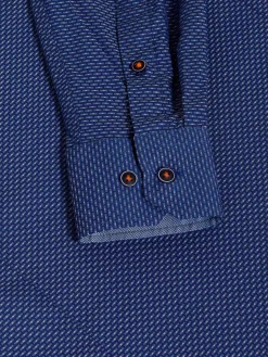 Wam Denim Overhemd Lange Mouwen|Braxton Regular Fit Royal Blue Overhemd