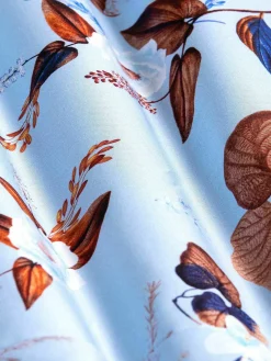 Wam Denim Overhemd Lange Mouwen|Burano Blue Floral Print Overhemd Lange Mouw