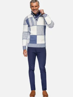 Wam Denim Truien|Cambridge Pattern Blue White Truien