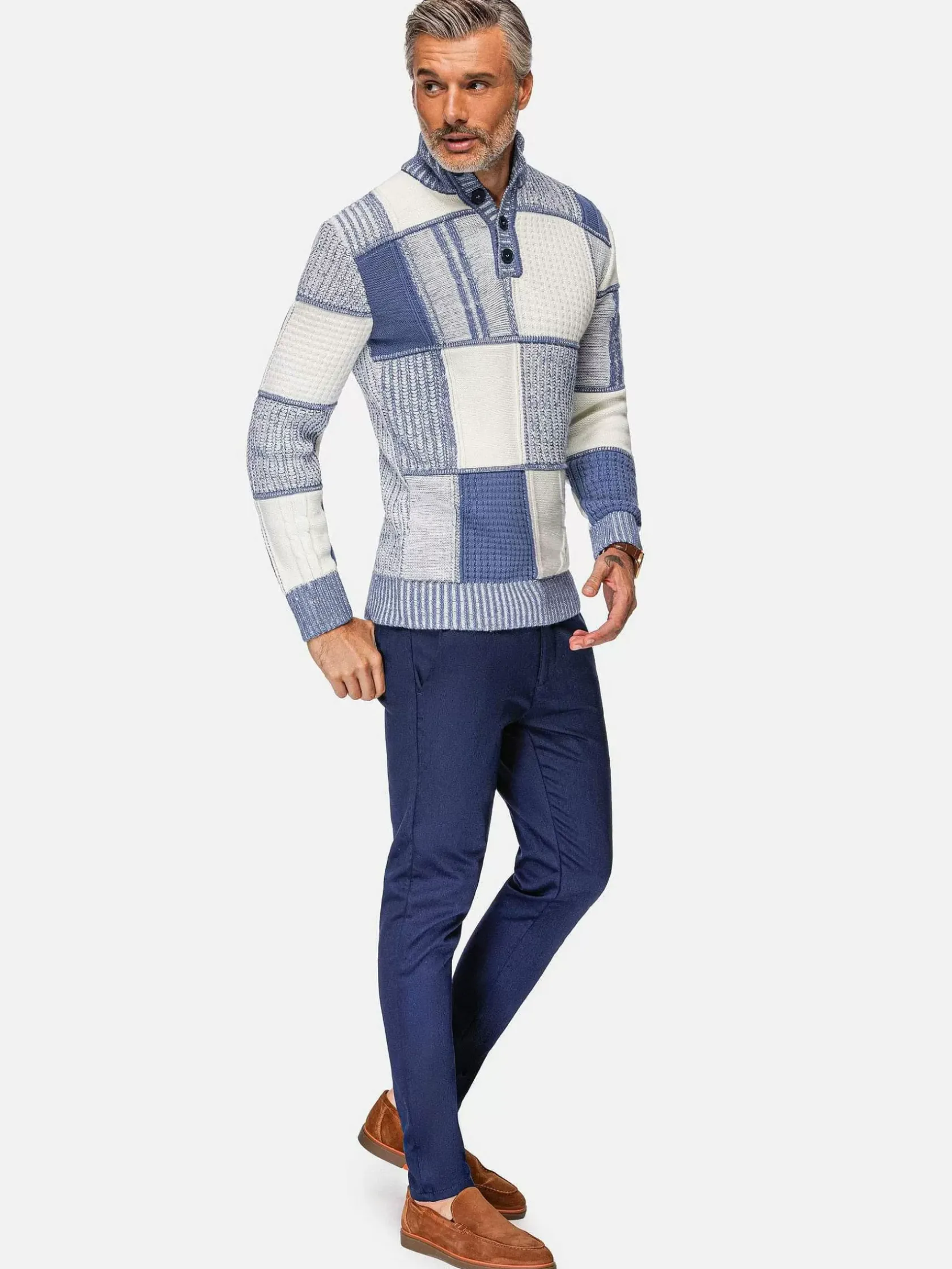 Wam Denim Truien|Cambridge Pattern Blue White Truien