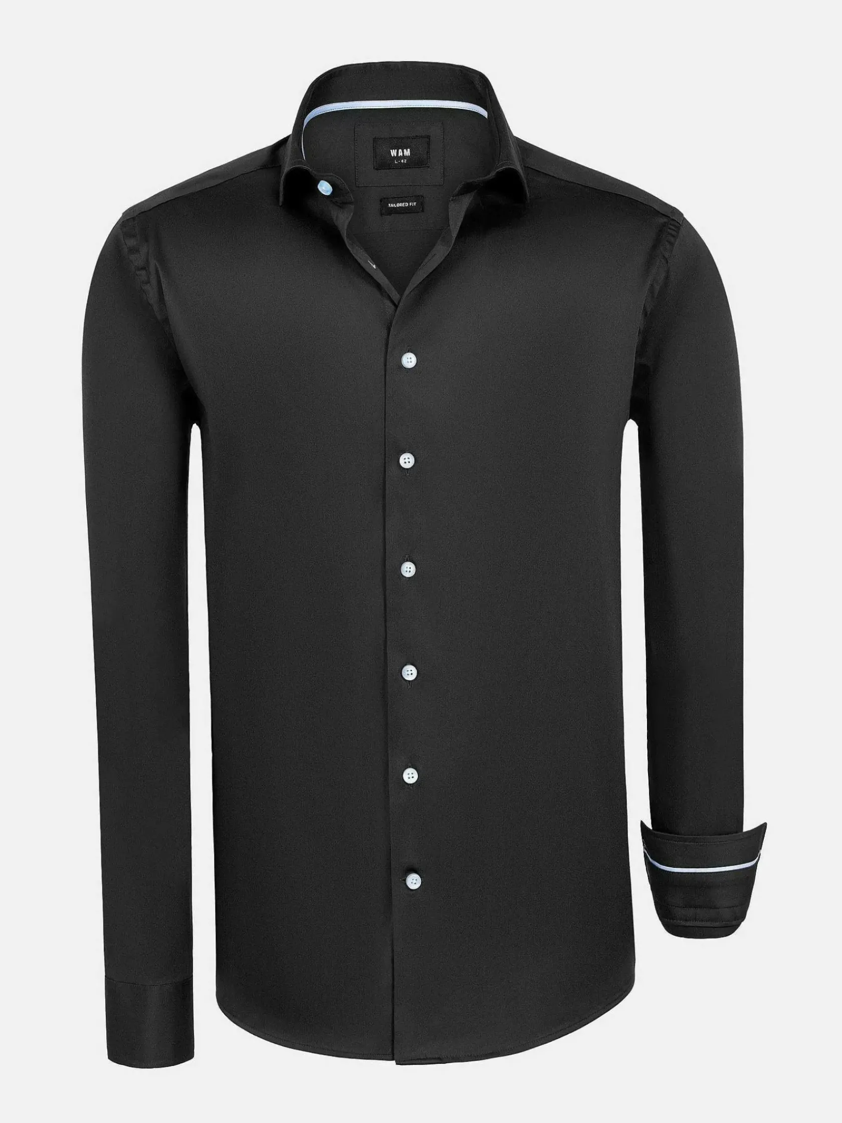 Wam Denim Overhemd Lange Mouwen|Catalina Anthracite Solid Overhemd Lange Mouw