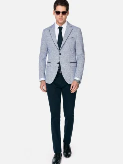 Wam Denim Colberts|Catania Modern Fit White Navy Colbert