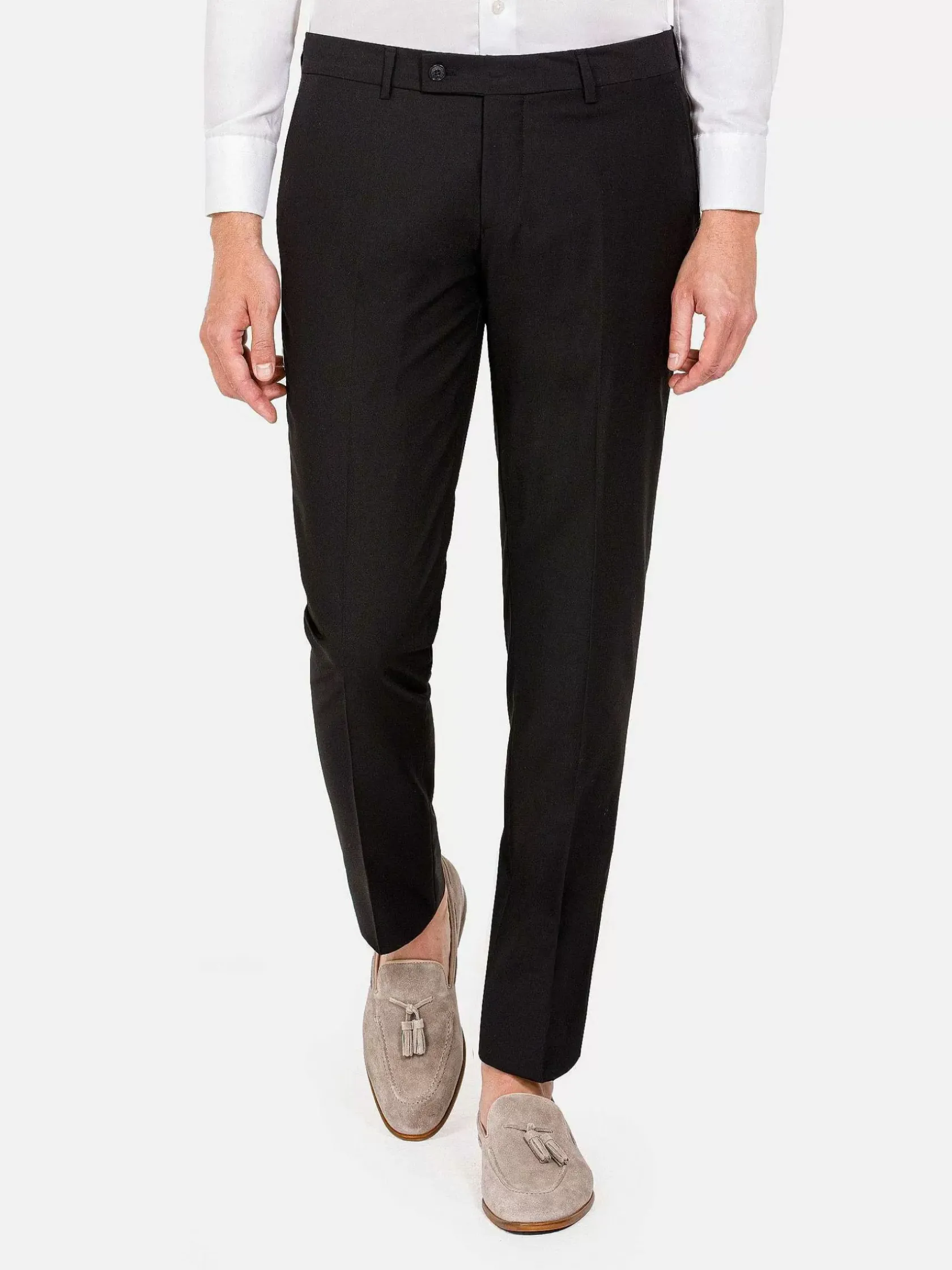 Wam Denim Pantalons|Comfort Slim Fit Black Pantalon