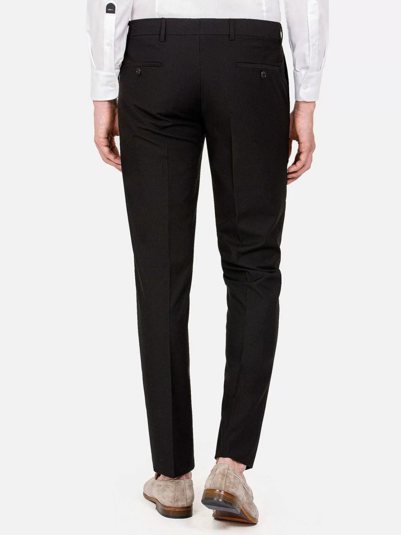 Wam Denim Pantalons|Comfort Slim Fit Black Pantalon