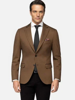 Wam Denim Colberts|Crouse Wide Lapel Brown Colbert