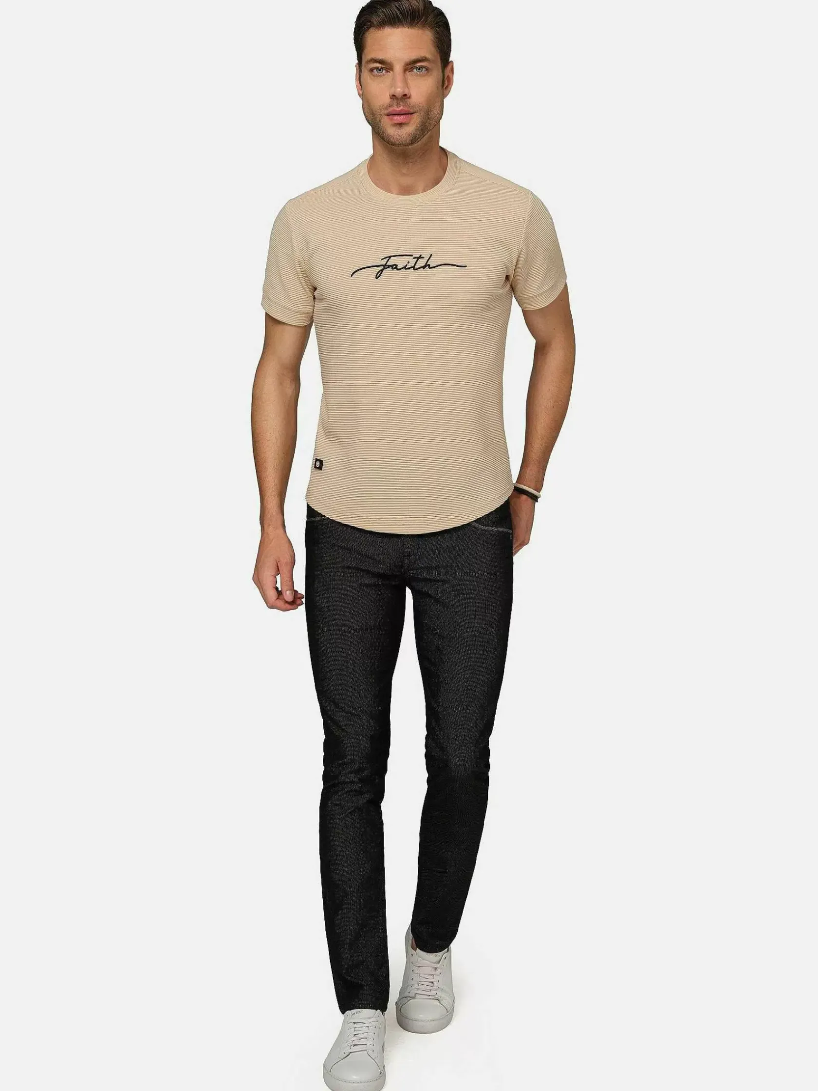 Wam Denim T-Shirts|Dambas Signature Crew Neck T-Shirt Beige