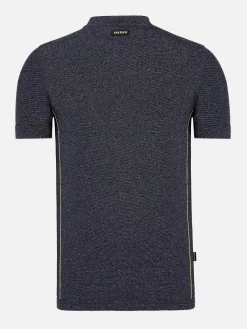 Wam Denim T-Shirts|Dirkous V-Neck Button Down Navy T-Shirt