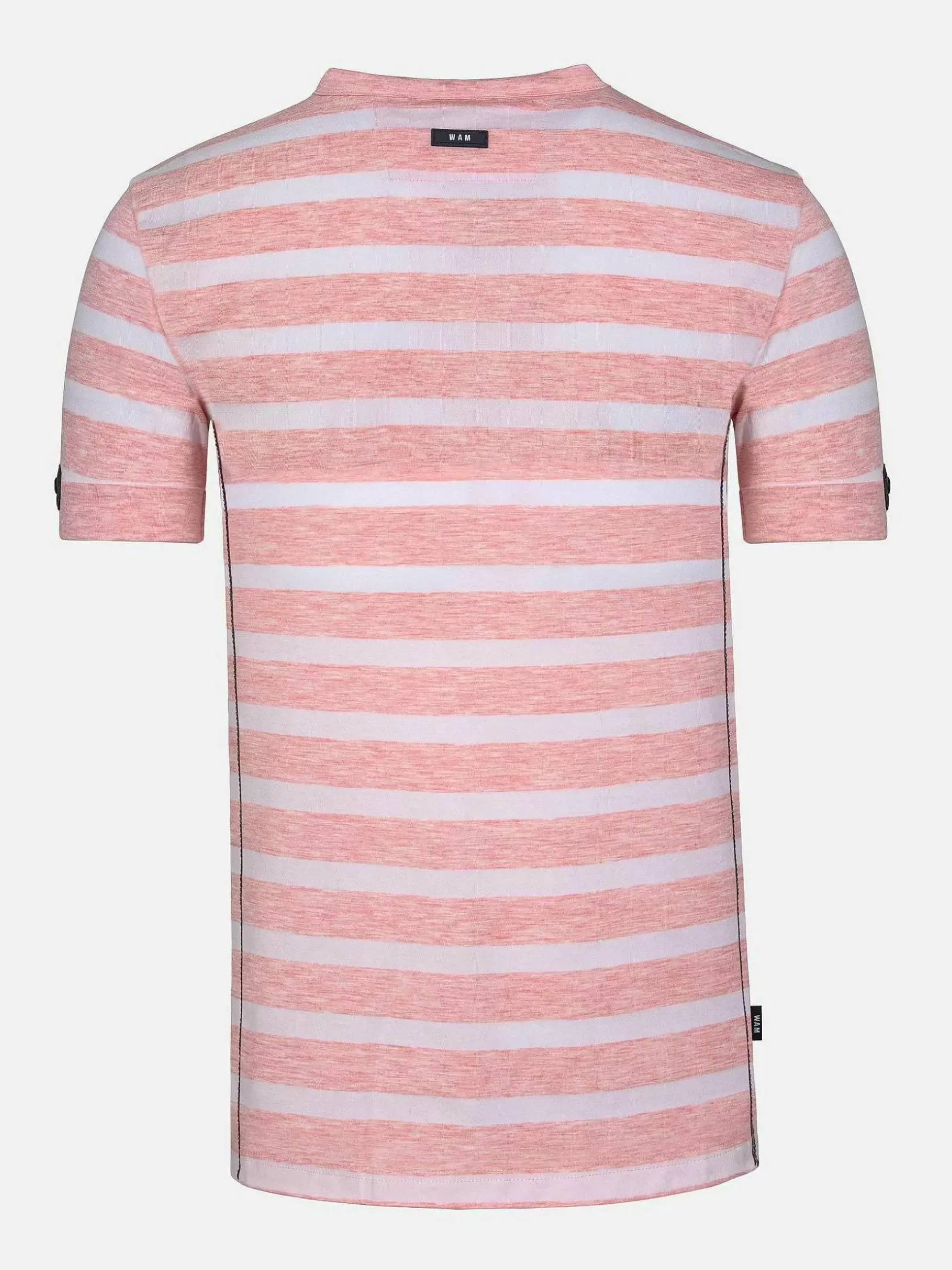 Wam Denim T-Shirts|Doenga Striped V-Neck Pink T-Shirt