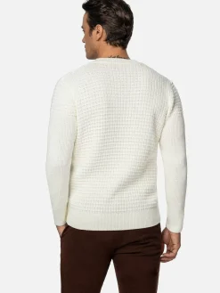 Wam Denim Truien|Dover Slim Fit V-Neck Off-White Truien