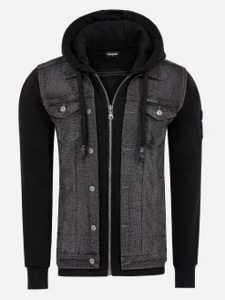 Wam Denim Vesten|Echten Slim Fit Hoodie Black Vesten
