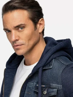 Wam Denim Vesten|Echten Slim Fit Hoodie Navy Vesten