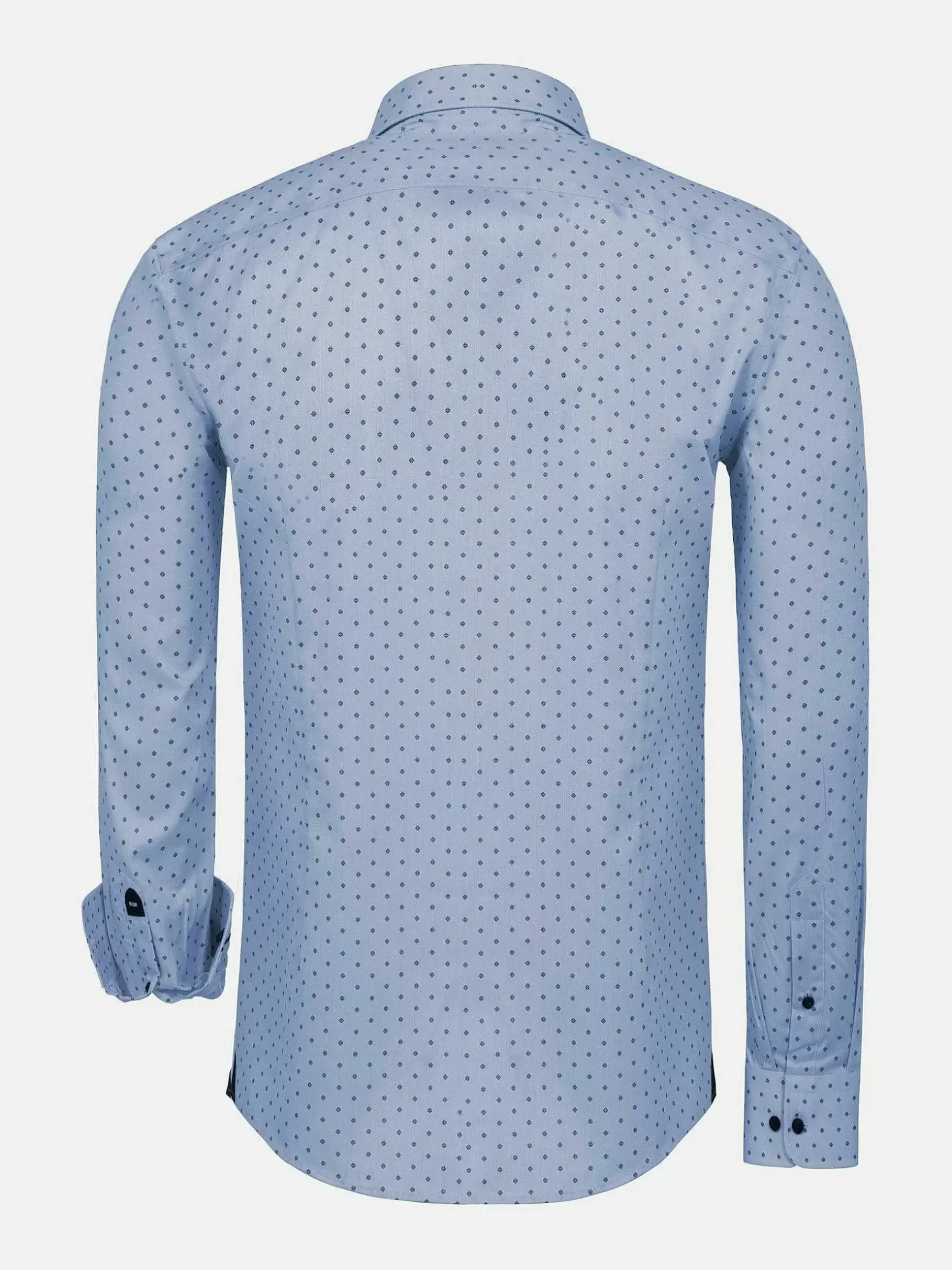 Wam Denim Overhemd Lange Mouwen|Emiliano Slim Fit Blue Overhemd Lange Mouw