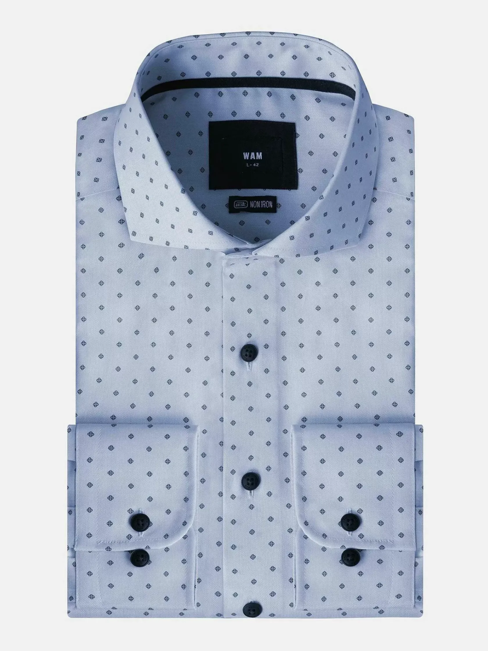 Wam Denim Overhemd Lange Mouwen|Emiliano Slim Fit Blue Overhemd Lange Mouw