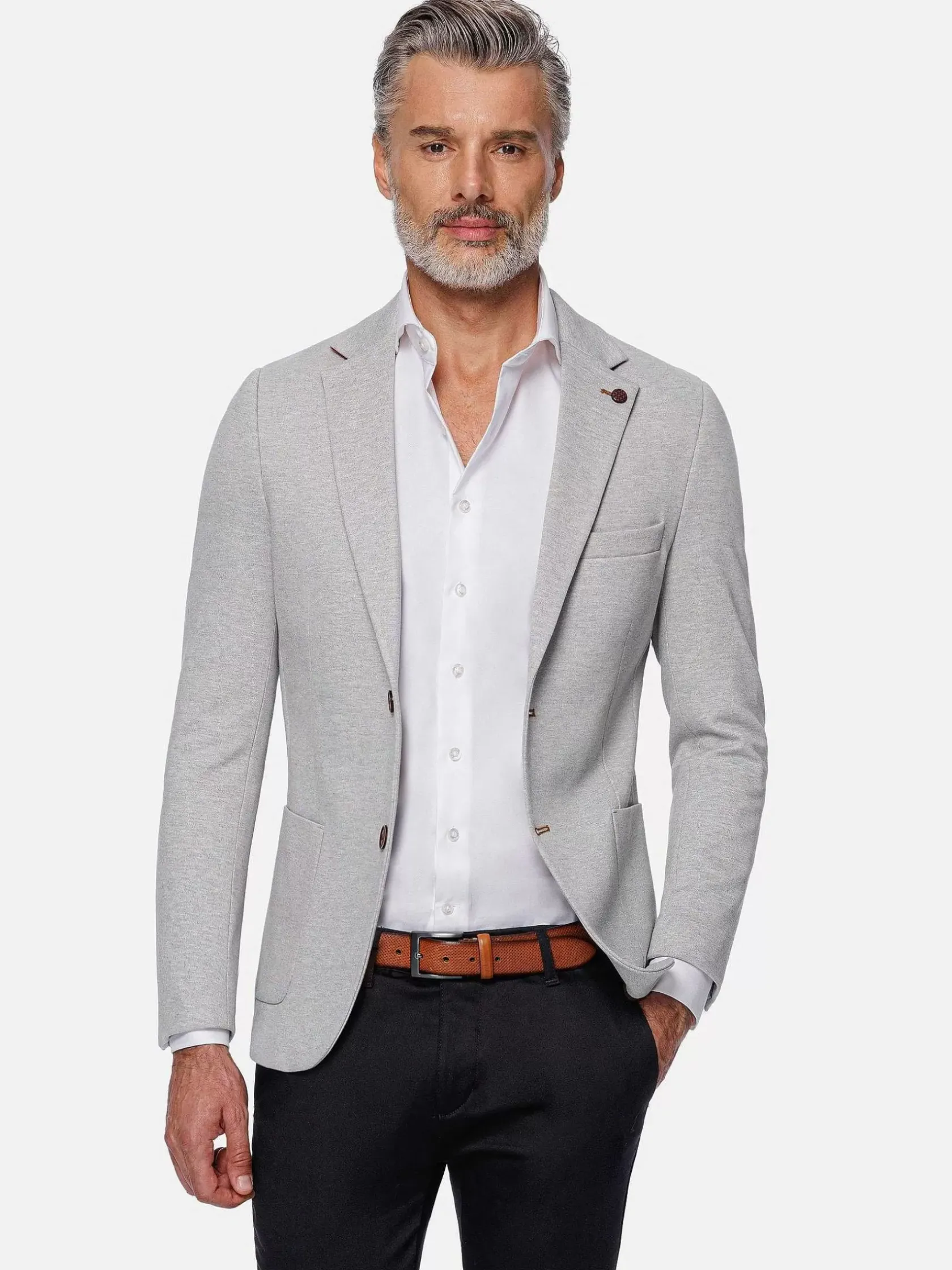 Wam Denim Colberts|Engima Patch Pocket Slim Light Grey Colbert