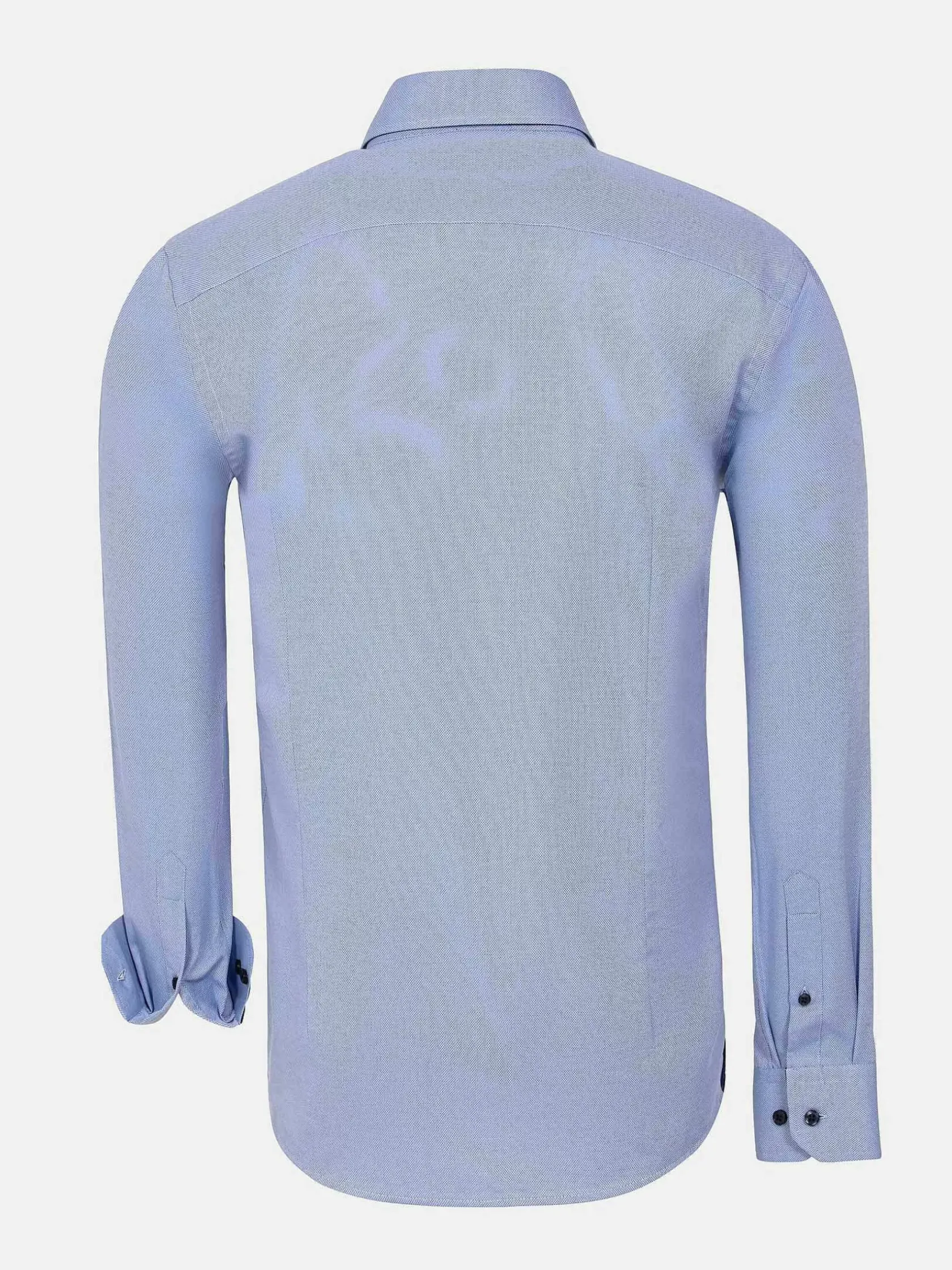 Wam Denim Overhemd Lange Mouwen|Flers Double Collar Blue Overhemd Lange Mouw