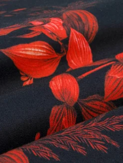 Wam Denim Overhemd Lange Mouwen|Florence Red Floral Black Overhemd Lange Mouw